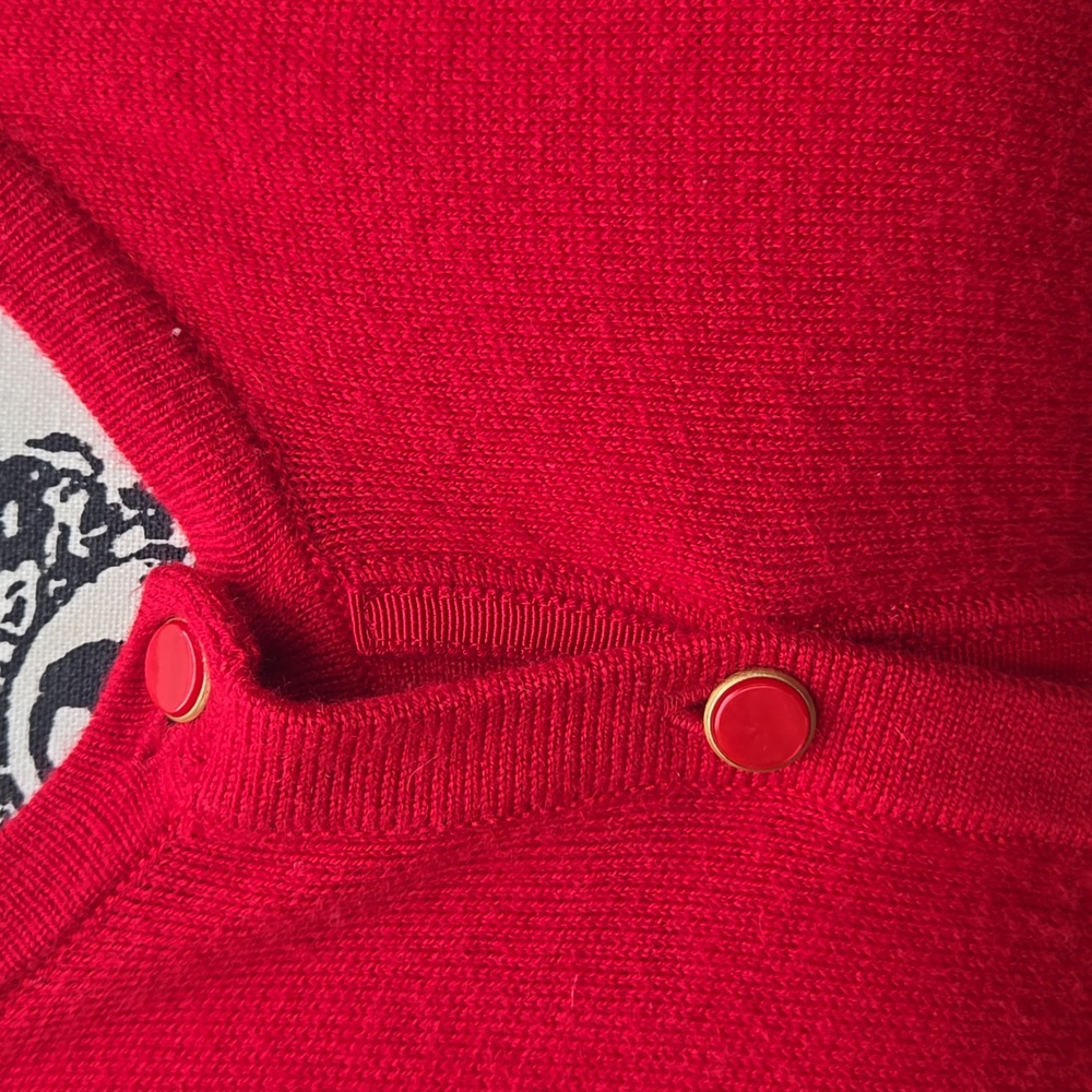 Talbots Vibrant Red Cardigan Sweater With Cashmere - Picture 5 of 11